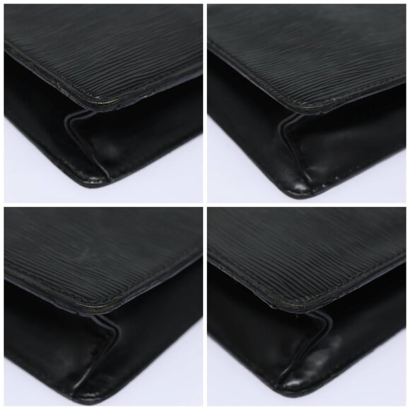 LOUIS VUITTON Epi Pochette Homme Clutch Bag Black Noir - Picture 16 of 16